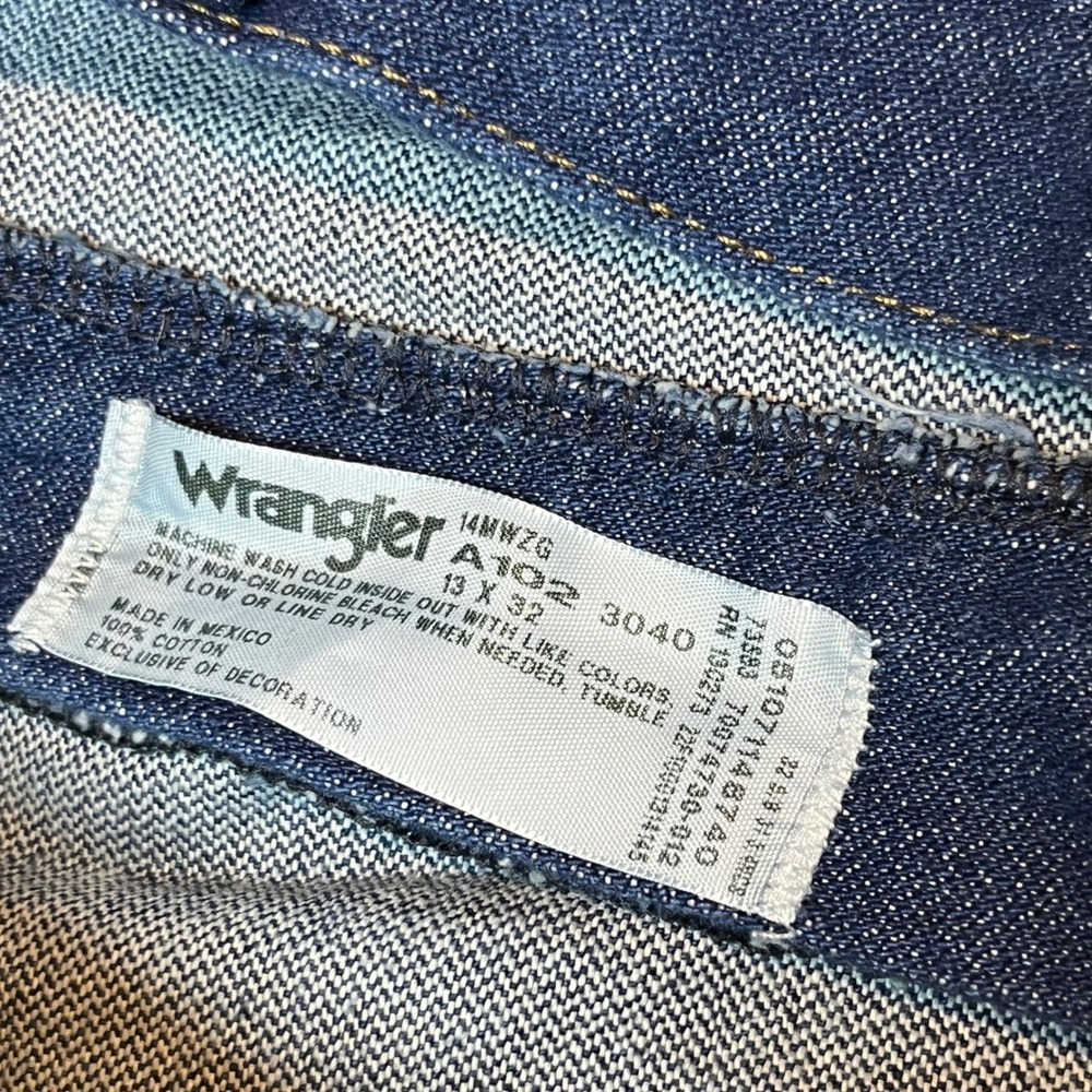 Wrangler Cowboy Cut 14MWZ Slim Fit Tapered Leg Jeans Blue Denim Womens 13x32 NWT - Picture 5 of 6